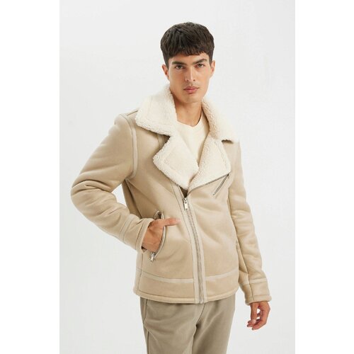 Defacto Slim Fit Faux Leather Jacket Slim Cut Zipper Collar Faux Für Lined Zipper Cijene