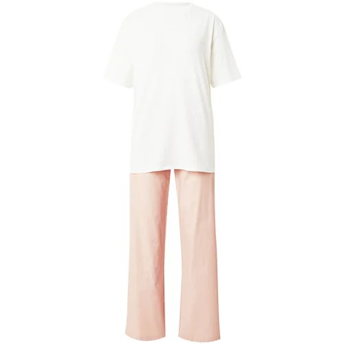 Calvin Klein Underwear Pidžama pastelno narančasta / bijela