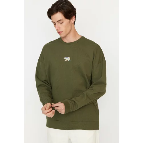 Trendyol Sweatshirt - Khaki - Oversize