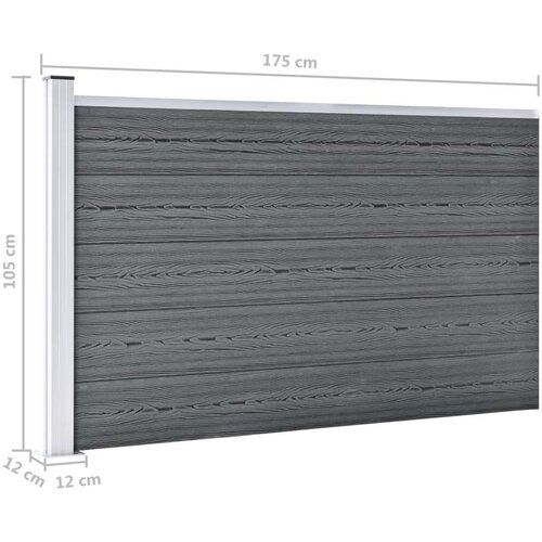 VidaXL Vrtna ograda WPC 175 x 105 cm siva Slike
