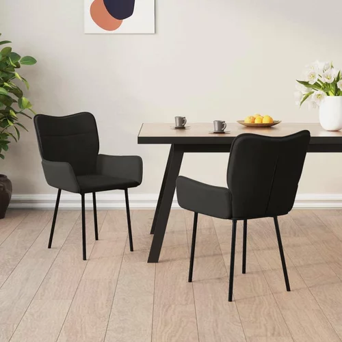  Jedilni stoli 2 kosa črn žamet, (20701311)