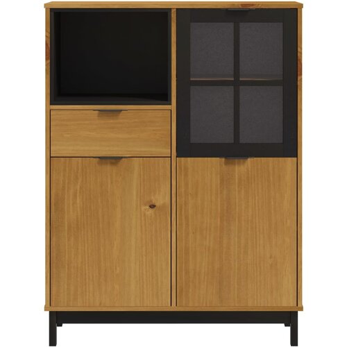  Visoka komoda sa staklenim vratima FLAM 92x40x122,5 cm borovina Slike