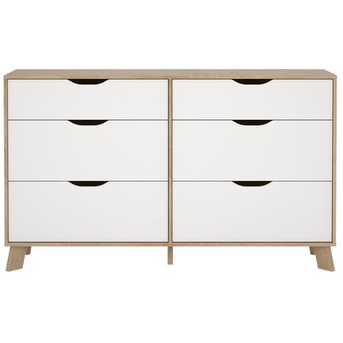 Tvilum Bijela/u prirodnoj boji komoda u dekoru hrasta 156x92x40 cm Ikast – Cijene