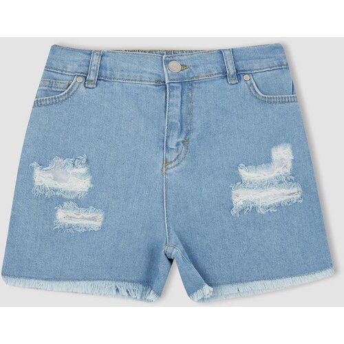 Defacto Girl's Mom Fit Ripped Detailed Shorts Cene