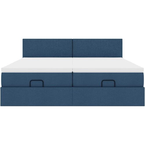  Ottoman krevet s madracima plavi 160x200 cm tkanina Slike