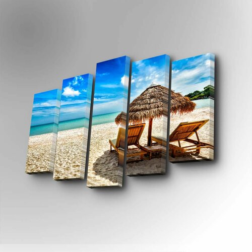 Wallity 5PUC-072 multicolor decorative canvas painting (5 pieces) Slike