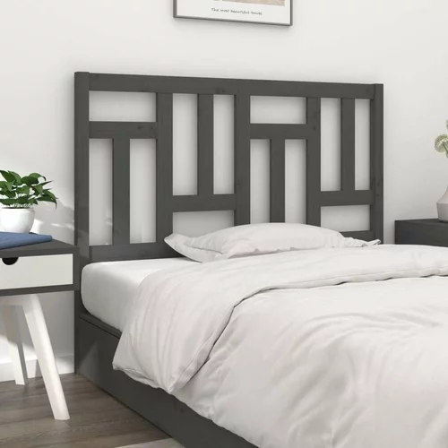  Uzglavlje za krevet sivo 145 5 x 4 x 100 cm od masivne borovine