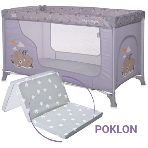 Lorelli PRENOSIVI KREVET MOONLIGHT 1 NIVO + POKLON DUSEK CLASSIC 60/120/5CM - GREY Cene