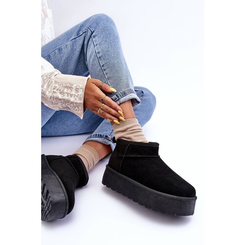 Boto FD1 Suede Snow Boots On Platform Black Corcoran Slike