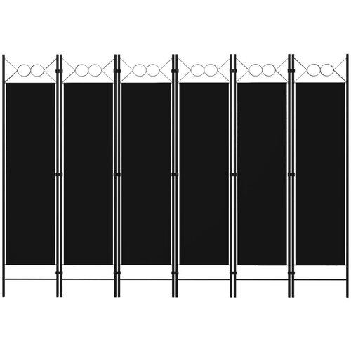 vidaXL Sobna pregrada sa 6 panela crna 240 x 180 cm Cene