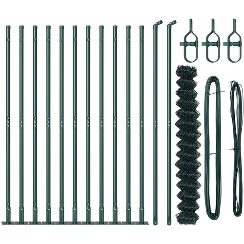 VidaXL Ograda od lančane veze Set od 2 Zelena Metal, premazana žica Slike