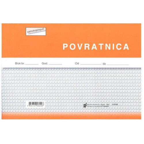 NARODNE NOVINE-UT I-20/NCR POVRATNICA; Blok 4 x 50 listova, 21 x 14,8 cm Slike