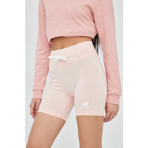 New Balance Kratke hlače za žene, boja: ružičasta, glatki materijal, visoki struk, WS21550PIE-PIE