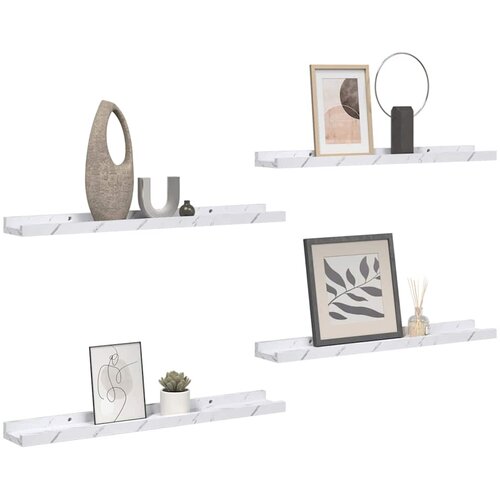  Polica na zidu s policom 4 pcs Bijeli mramor 40 x 9 x 3 cm Slike