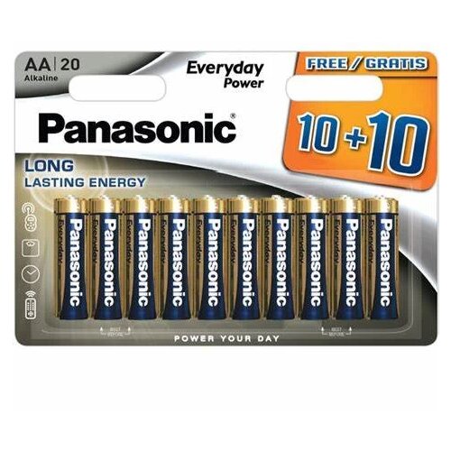 Panasonic Alkalne baterije LR6EPS/20BW-AA, 20 komada Slike