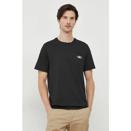 Michael Kors Pamučna majica za muškarce, boja: crna, s aplikacijom