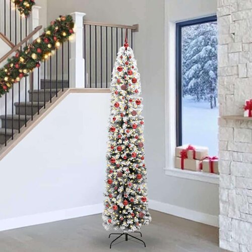 vidaXL Umestno božično drevo Zelena 240 cm PVC in Jeklo in Plastika Cene