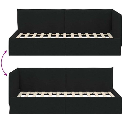 VidaXL kutni okvir kreveta s uzglavljem crna 80 x 200 cm bar&amp;scaron;un Slike
