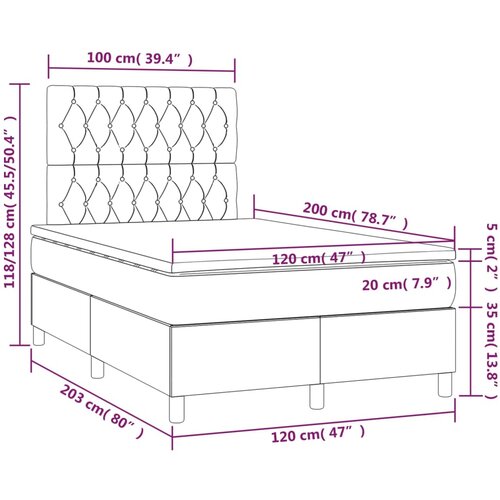 Box spring krevet s madracem ružičasti 120 x 200 cm bar&amp;scaron;unasti Slike