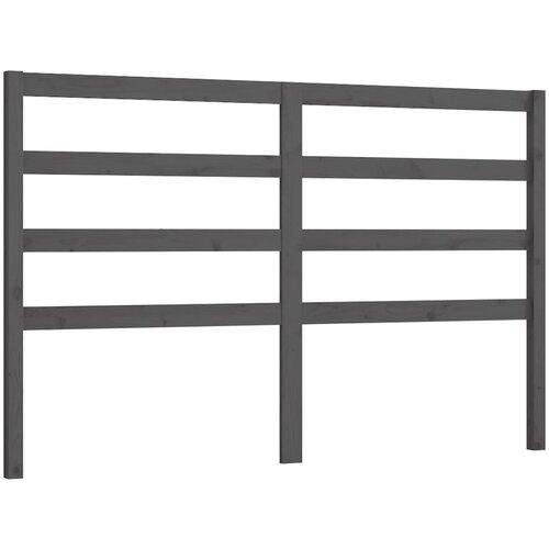 VidaXL Posteljno vzglavje sivo 141x4x100 cm trdna borovina, (20643322) Slike