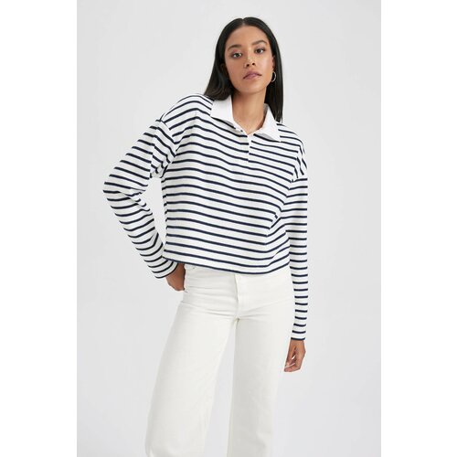 Defacto Regular Fit Striped Long Sleeve Sweatshirt Slike