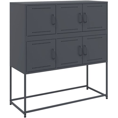  Komoda antracit 100,5 x 39 x 107 cm od čelika Slike