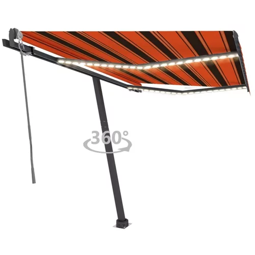  Automatska tenda sa senzorom LED 300x250 cm narančasto-smeđa