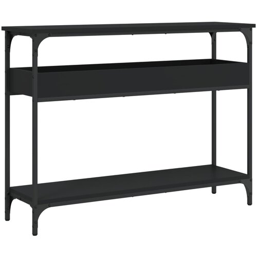 Maison Chic konzolna miza - miza ob steni s polico črna 100x29x75 cm inženirski les, (21786652) Cene