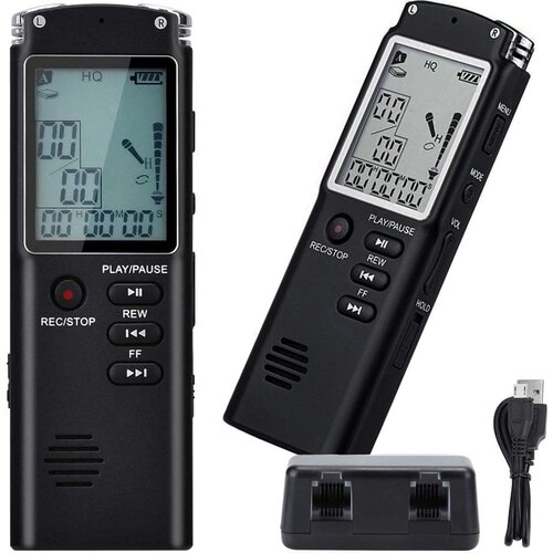 Verk 06297 digitalni diktafon in MP3 predvajalnik 8 GB, VOX, LCD zaslon, do 15 h delovanja Cene