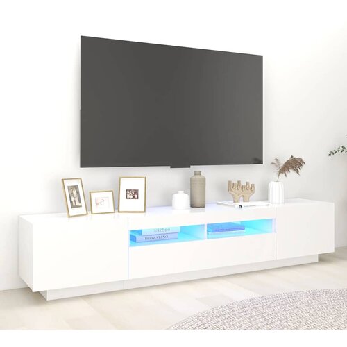 TV ormarić s LED svjetlima bijeli 200 x 35 x 40 cm Cijene