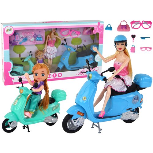  Lutke za igru mama i kćer na skuterima - zeleno/plavi Cijene