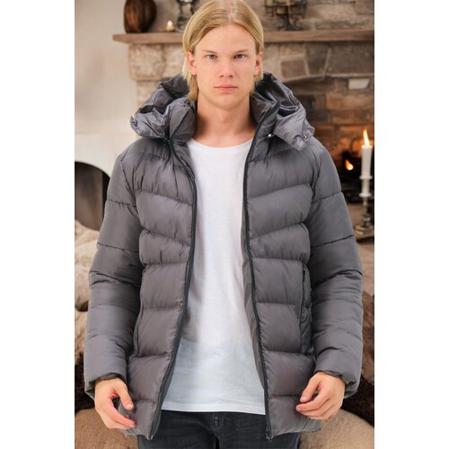 Dewberry M8659 MEN&amp;#039;S COAT-PLAIN ANTHRACITE Slike