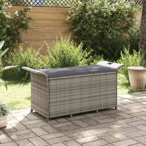  Vrtna klupa s jastukom siva 116 x 46 x 57 cm od poliratana Cene