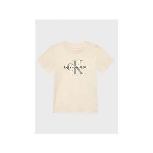 Calvin Klein Jeans Majica Monogram IN0IN00001 Bež Regular Fit