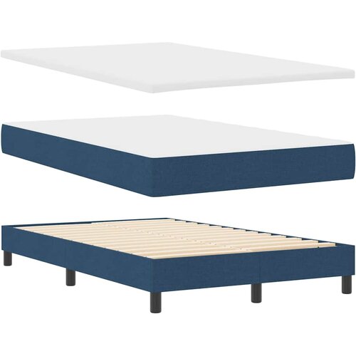  Krevet s opruga kutije s LED trakama Plava 120 x 190 cm tkanina Slike