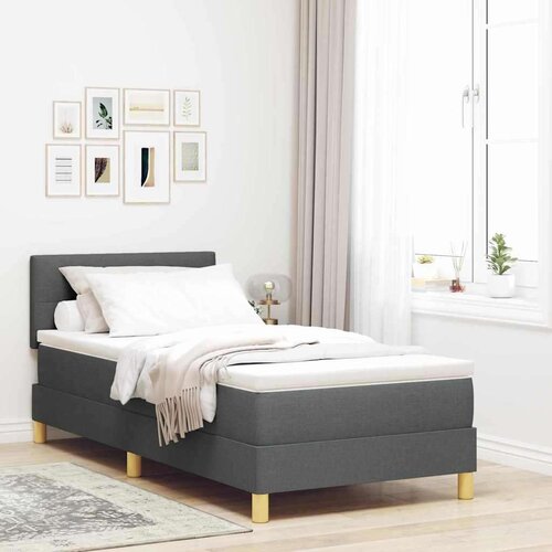  Krevet s uzglavljem s madracem &amp  LED tamno sivi 80x200 cm tkanina Cijene