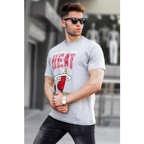 Madmext Gray Printed Dyed Men Regular Fit T-Shirt 5812.
