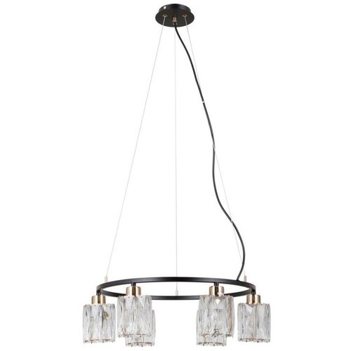  ITALUX PND-40814-6-BK-HBR - Luster na sajli SIMONA 6xE14/40W/230V crna/zlatna Cene