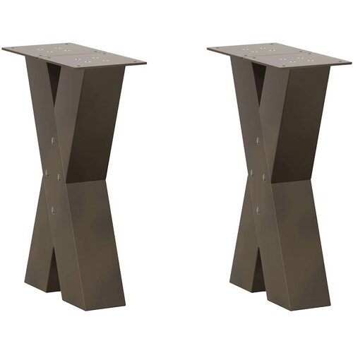 VidaXL Noge za stolić X-oblika 2 kom prirodni čelik 38x(42-43)cm čelik Slike
