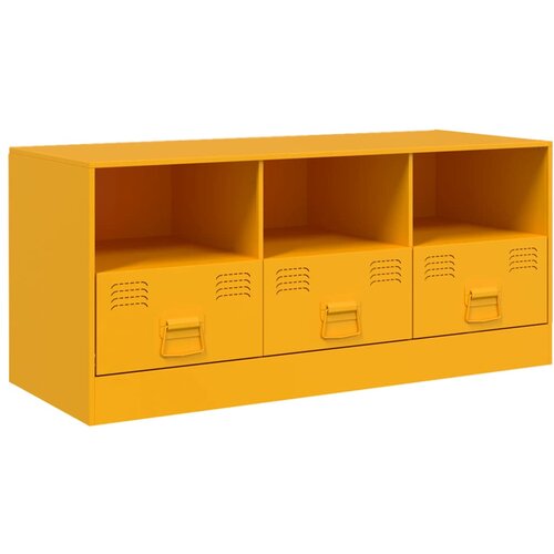 Maison Chic TV omarica - TV stojalo - Televizijska omarica gorčično rumena 99x39x44 cm jeklo, (21700588) Slike