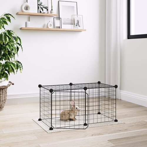  Kavez za ljubimce s 8 panela i vratima crni 35 x 35 cm čelični Cijene