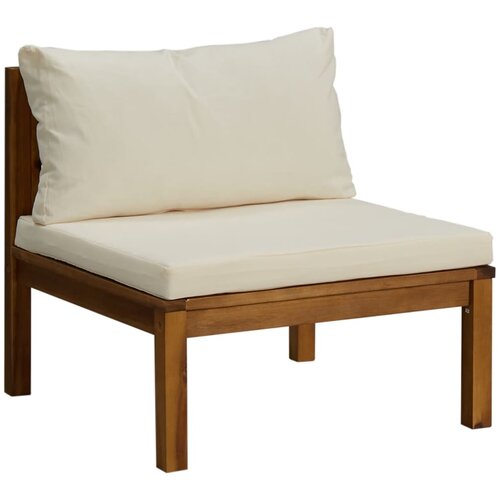 Maison Chic Sekcijski sredinski kavč - Sofa - Kanape s kremno belo blazino akacijev les, (21726951) Cene
