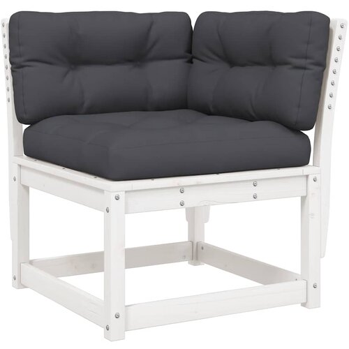  5-dijelni set vrtnih sofa s jastucima bijeli masivna borovina Slike