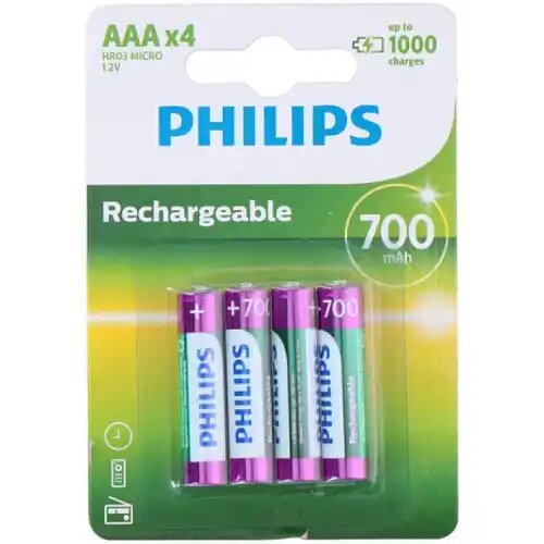Philips punjiva baterija aaa HR03 700mAh 1/4 Slike