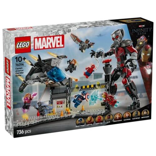 Lego SUPER HEROES Stotnik Amerika: Državljanska vojna, akcijska bitka 76314 Slike