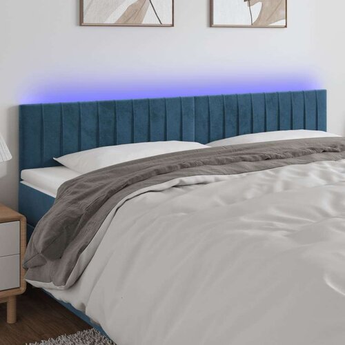  Posteljno vzglavje temno modro 180x5x78/88 cm žamet, (20933541) Slike