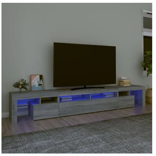  TV omarica z LED lučkami siva sonoma 260x36,5x40 cm