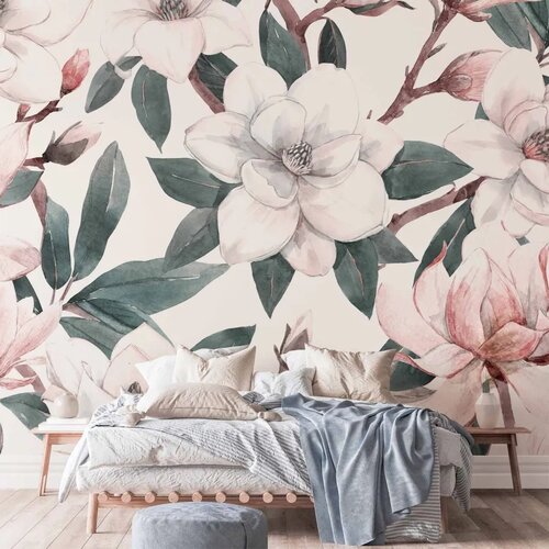  Foto tapeta - Watercolor Magnolias - Second Variant 500x350 Slike