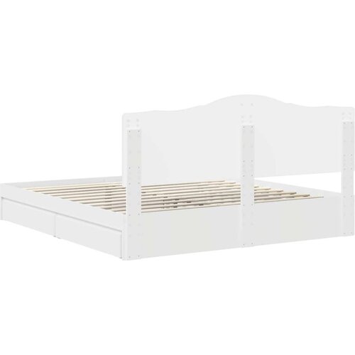  Krevet s od storage Bijelo 180 x 200 cm Konstruirano drvo Slike
