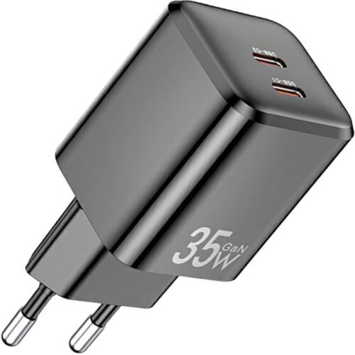 Awei POLNILEC PD65-EU 35W 2X USB-C ČRNO ČRNO GAN, (21968153) Cene